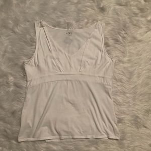White LOFT babydoll top size XL